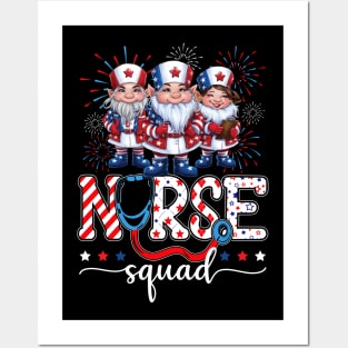 Nurse Squad Gnomes 4th Of July Posters and Art